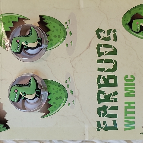 Dinosaur Earbuds w/ Mic - Picture 4 of 4